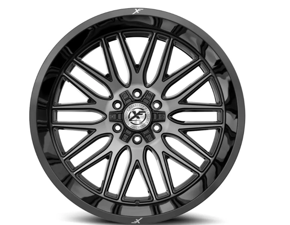 XF OFFROAD XF-240 GLOSS BLACK & BRUSHED DOUBLE DARK TINT 17X9 5X127/5X139.7 +0 78.1 *NC*