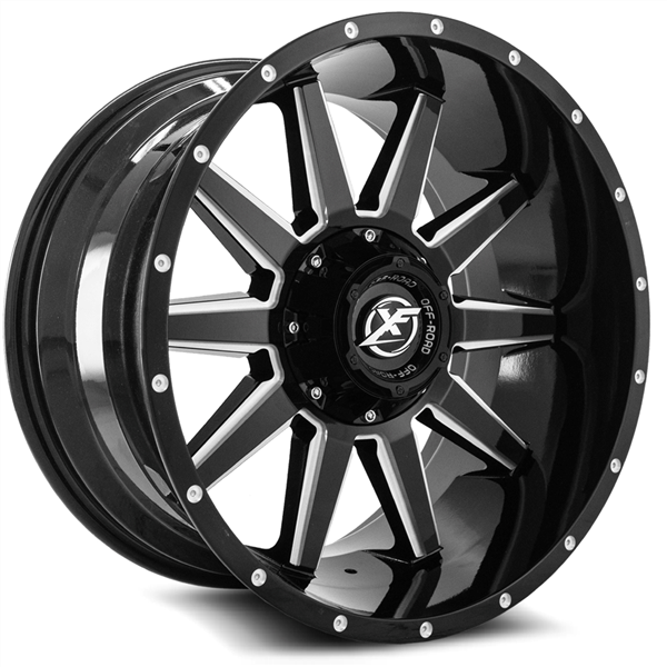 XF OFFROAD-XF219 GLOSS BLACK/MILLED 20X10 6X135/6X5.5 -12 +108 *RT*