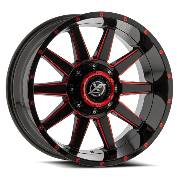XF OFFROAD-XF219 GLOSS BLACK/RED MILLED 20X9.0 6X135/6X5.5 +0 +106.4 *NC*
