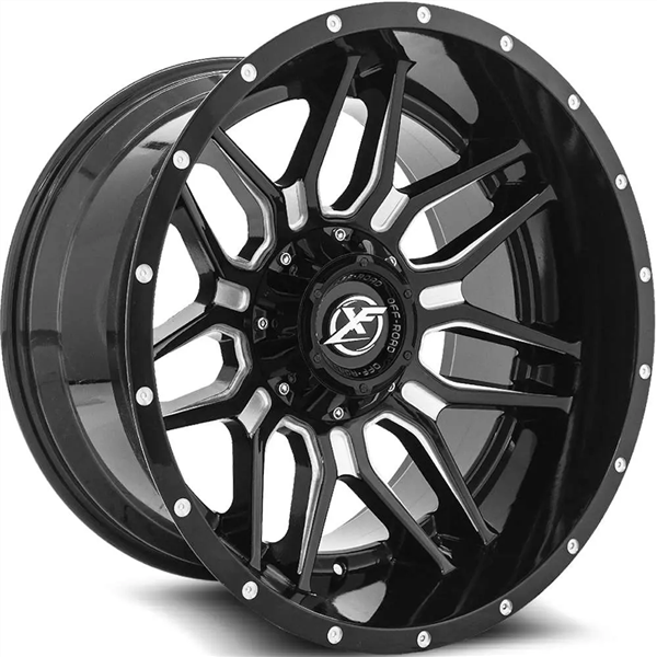 XF OFFROAD-XF222 GLOSS BLACK/MILLED 20X12 5X127/5X139.7 -44 78.10 *NC*