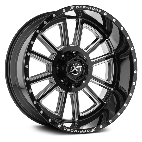 XF OFFROAD-XF225 GLOSS BLACK/MILLED 20X10 5X4.5/5X127 -12 +78.1