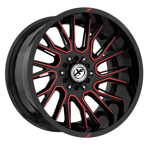 XF OFFROAD-XF230 GLOSS BLACK/RED MILLED 20X10 BLANK -24 +125.2 *8X6.5/8X170/8X180* ONLY 8 LUG